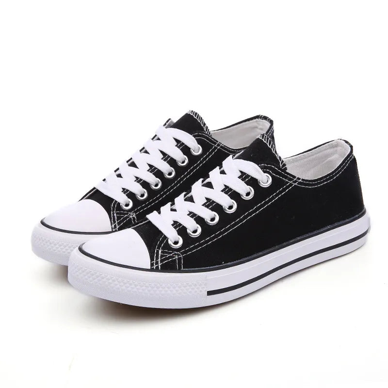 Classic lace-up canvas trainers for women -4