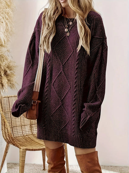 Juno cable knit jumper for women | Elara -6