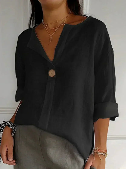Casual V-neck everyday blouse for women | Nayla -5