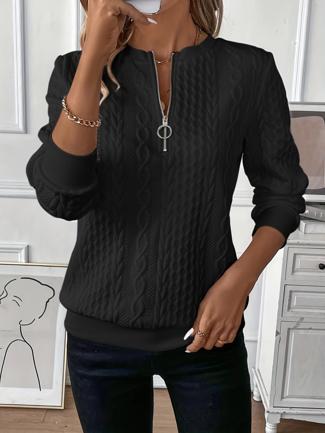 Stylish knitted everyday sweater for women | Lina -10