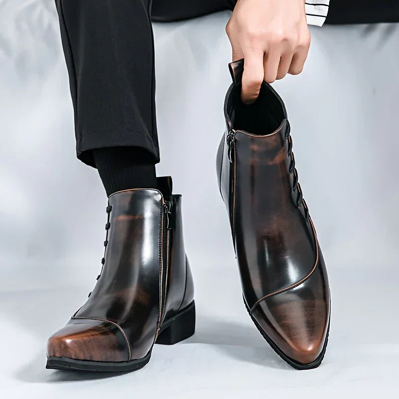 Classic leather everyday dress boots for men | Samuel Thatcher -6
