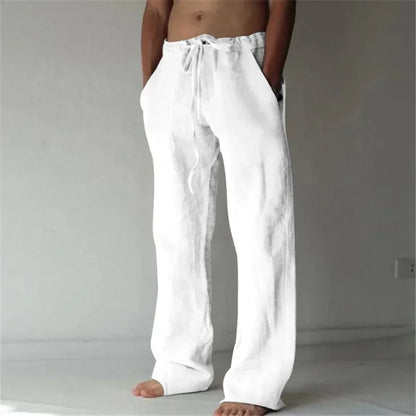 Trousers cordon serrage coton lin for women | Rowan -1