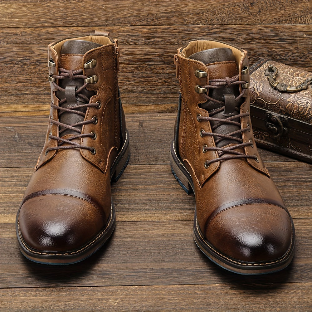 Heritage brogue boots with classic detailing for men | Maxwell