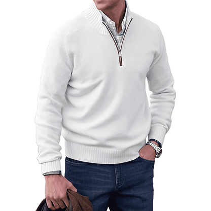 Aurelle Calvin quarter-zip jumper for men