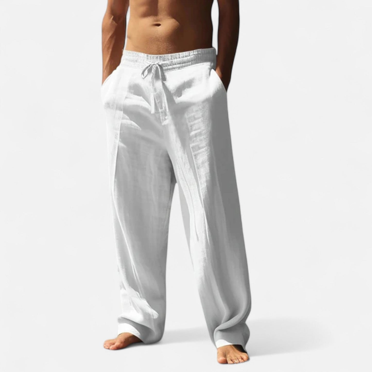 Classic relaxed linen everyday trousers for men -2