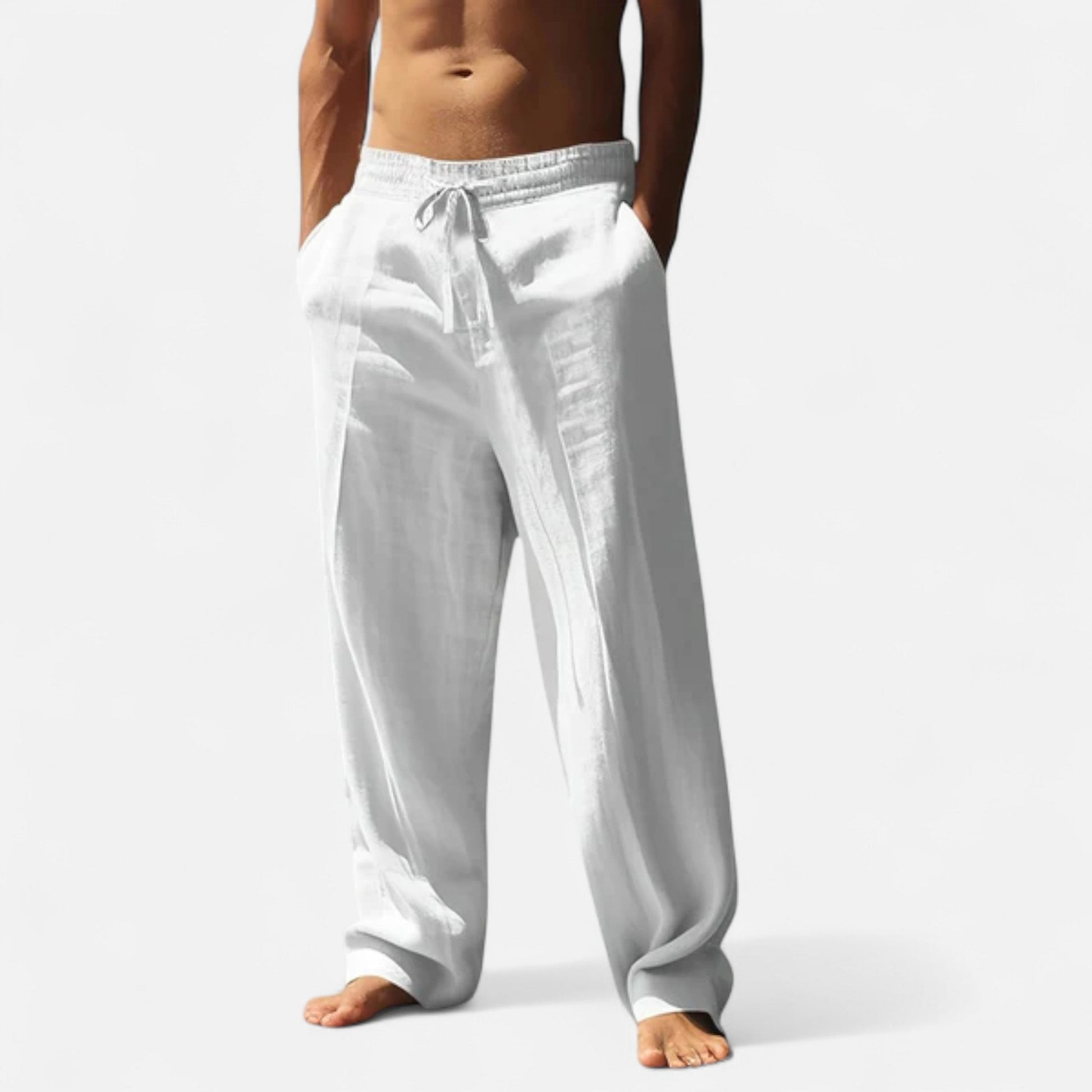 Classic relaxed linen everyday trousers for men -2