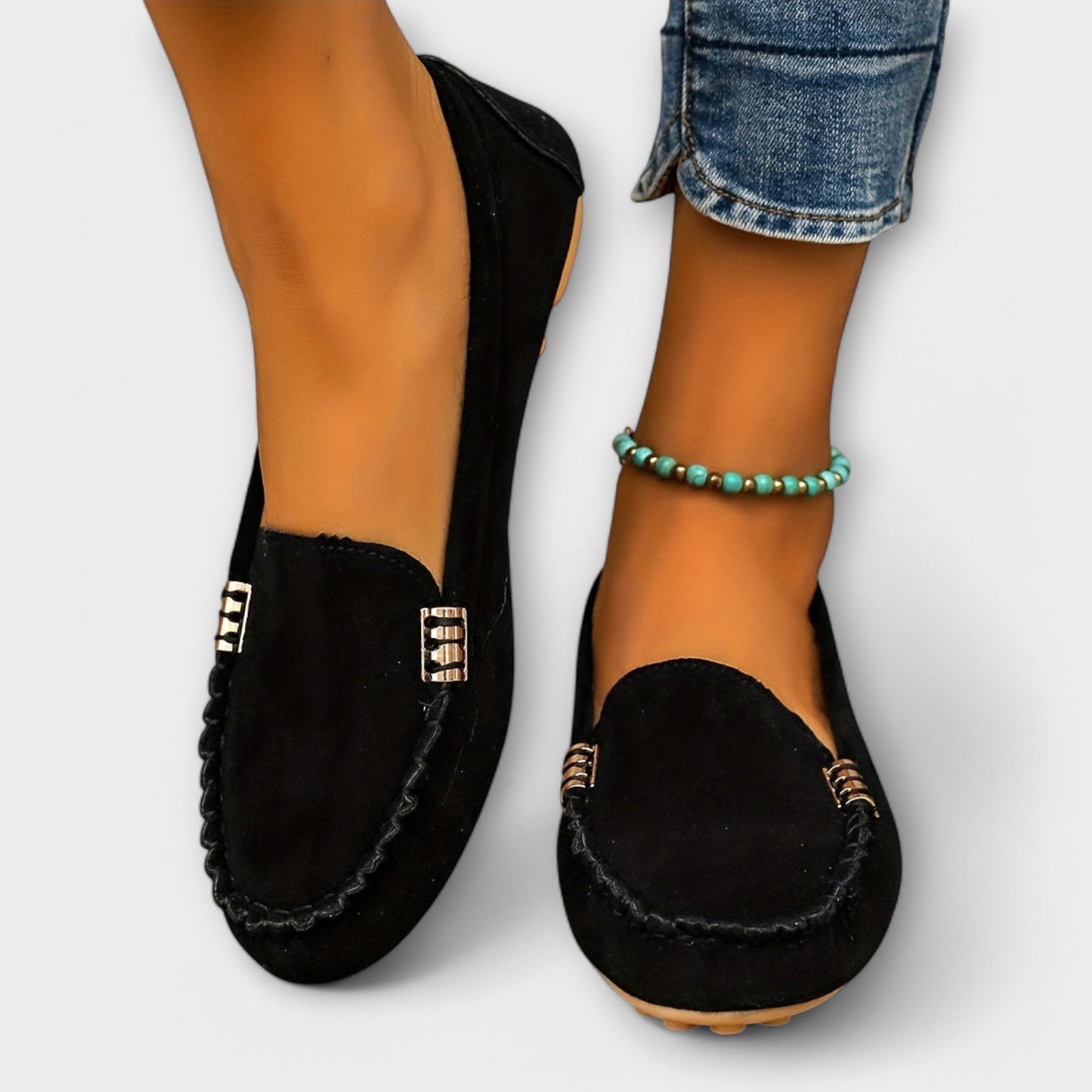 Slip-on moccasin loafers with refined detailing for women | Bianca