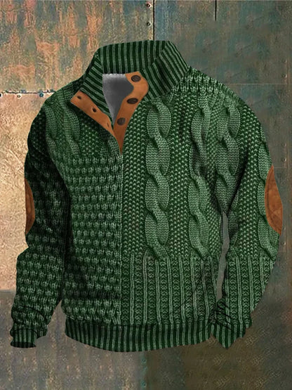 Knitted jumper with elbow-patch detail for men | Finn