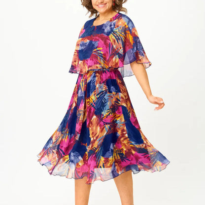 Comfortable plus-size chiffon everyday dress for women | Barbara -3