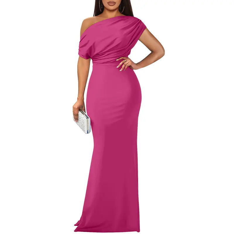Elegant off-shoulder bodycon evening gown for women | Roselyn -7