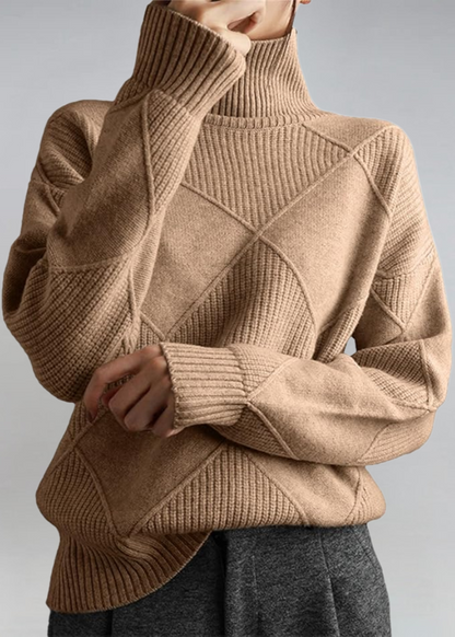 Jumper roll-neck doux style elegant for women -1