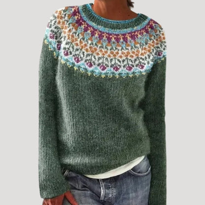 Patterned knitted winter sweater for women | Marielle