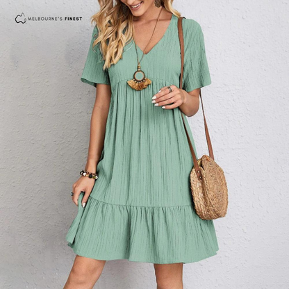 Elegant V-neck dress for women | Isolde