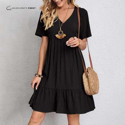 Elegant V-neck dress for women | Isolde