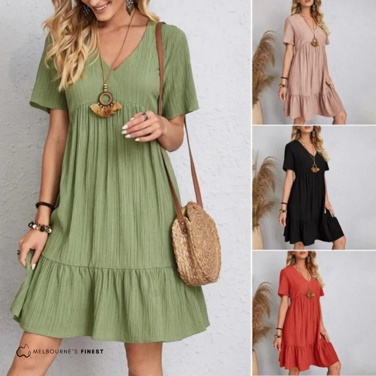 Elegant V-neck dress for women | Isolde