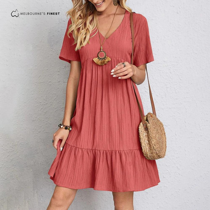 Elegant V-neck dress for women | Isolde