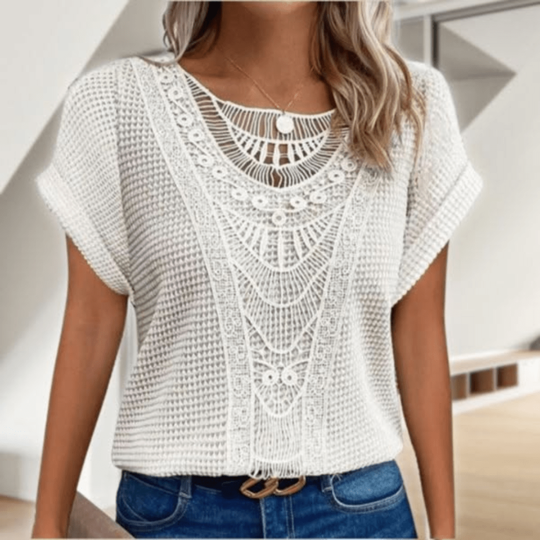 Elegant crochet lace blouse for women | Amara -4