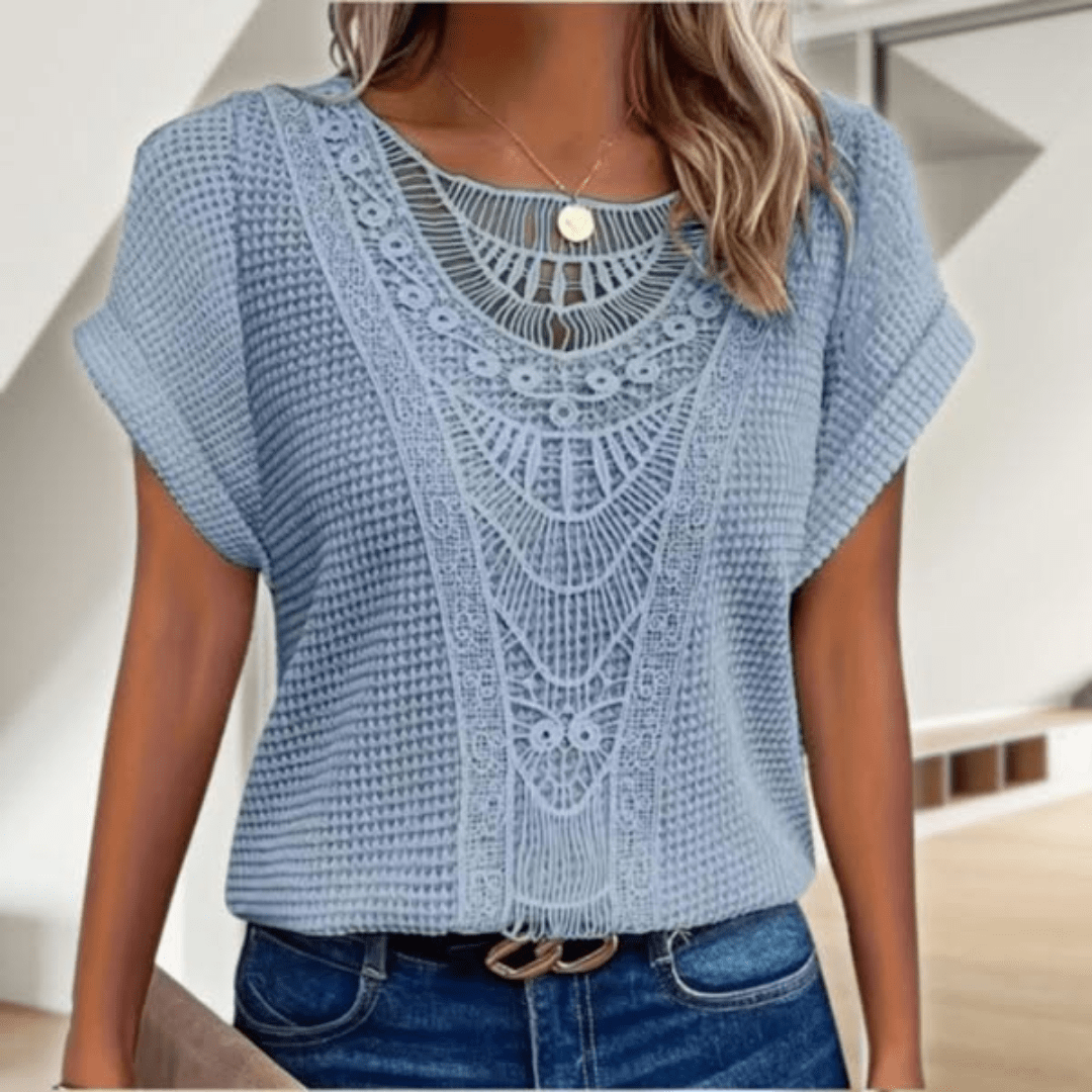 Elegant Ibiza-style relaxed top for women | Simone -6