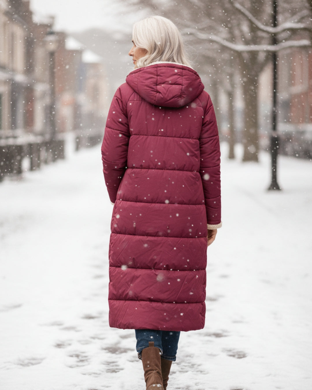 Warm sherpa-lined winter coat for women | Eleanor -26