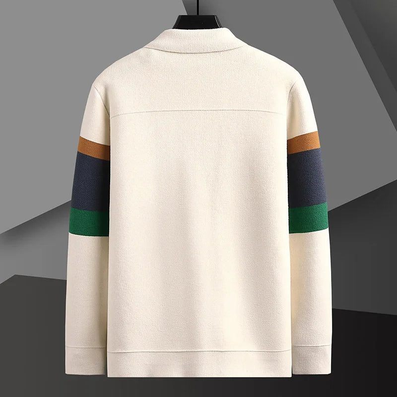 Striped varsity knit jacket for men | Arden -2