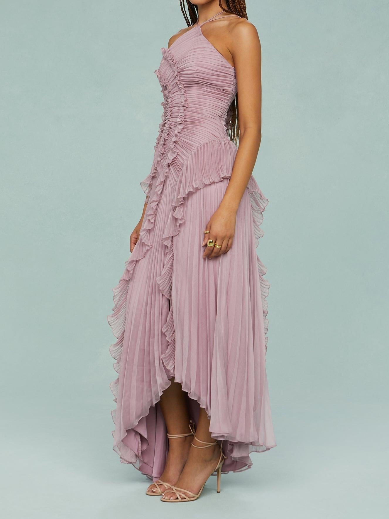 Romantic swirl maxi dress for women -3