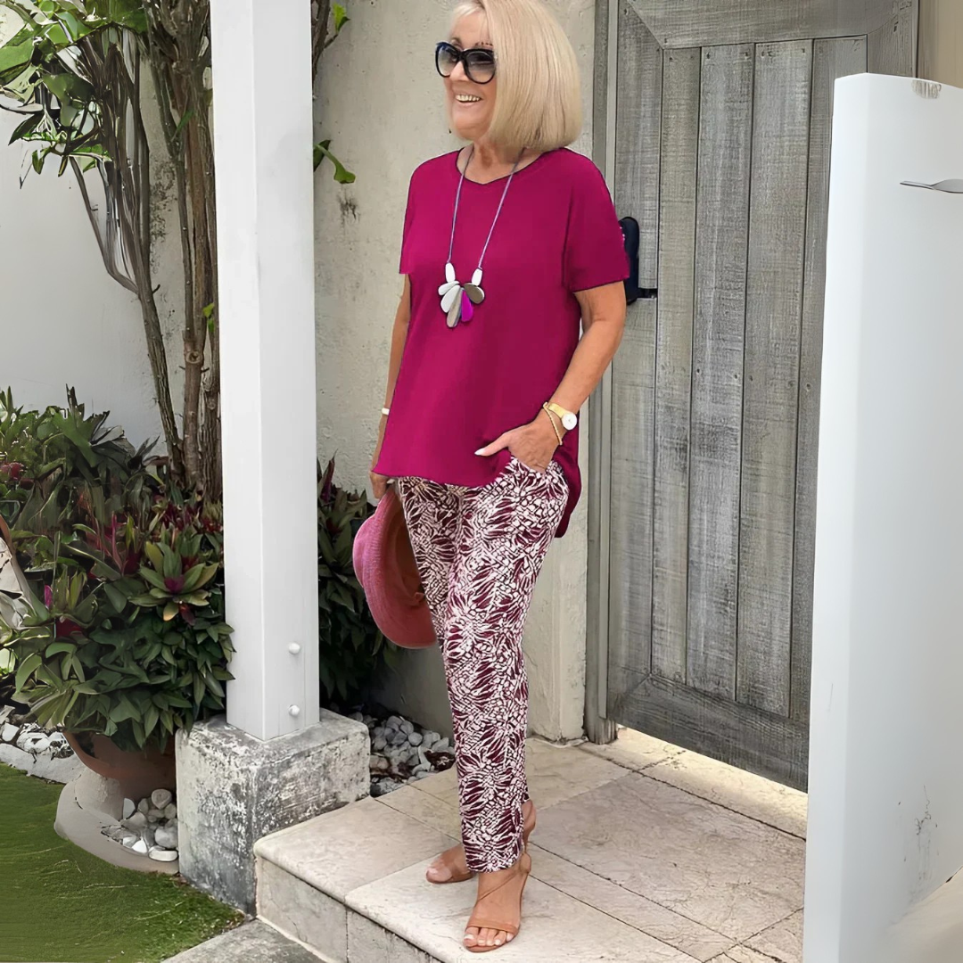 Cotton-blend two-piece set for women | Allegra