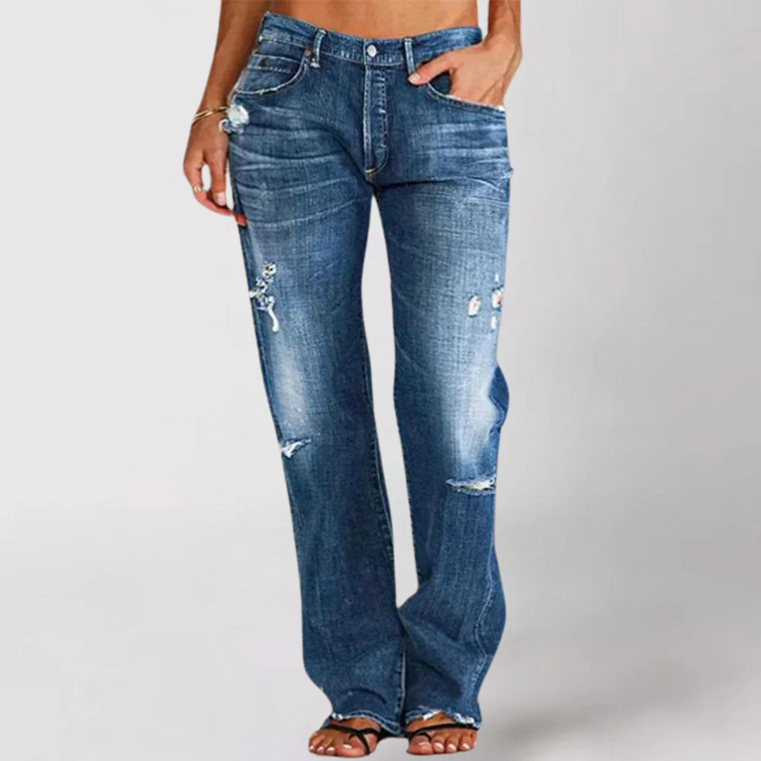 Loose wide-leg denim jeans trousers for women | Viktoria -2