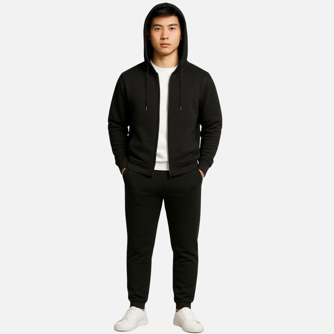 Luxury zip-up smart casual tracksuit set for men -5