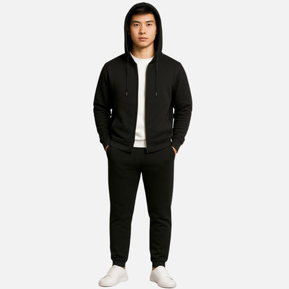 Luxury zip-up smart casual tracksuit set for men -5