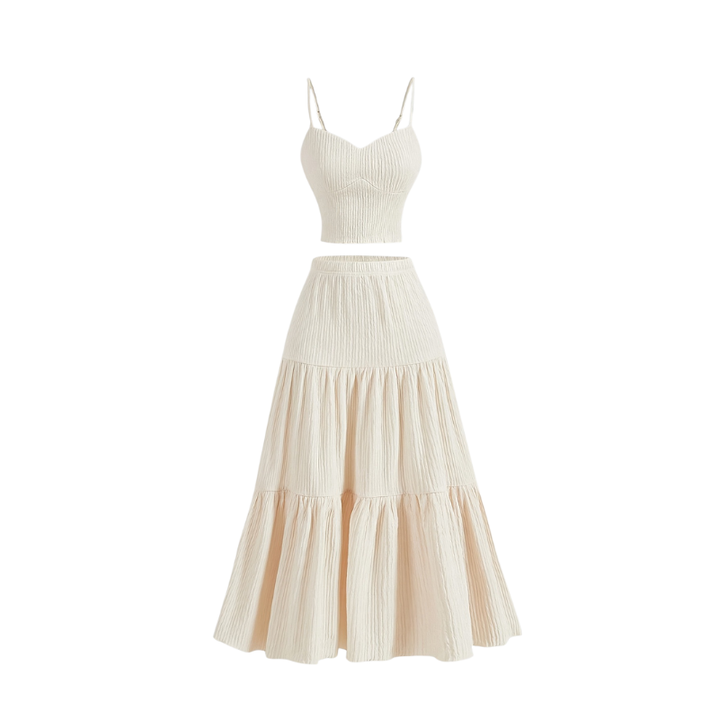 Crop cami top and A-line skirt set for women | Avina