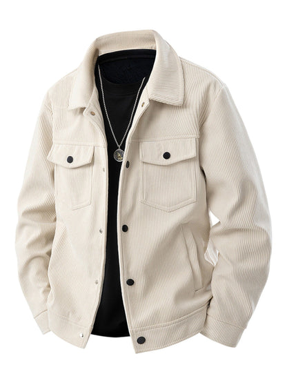 Corduroy snap front jacket for men | Rowan -3