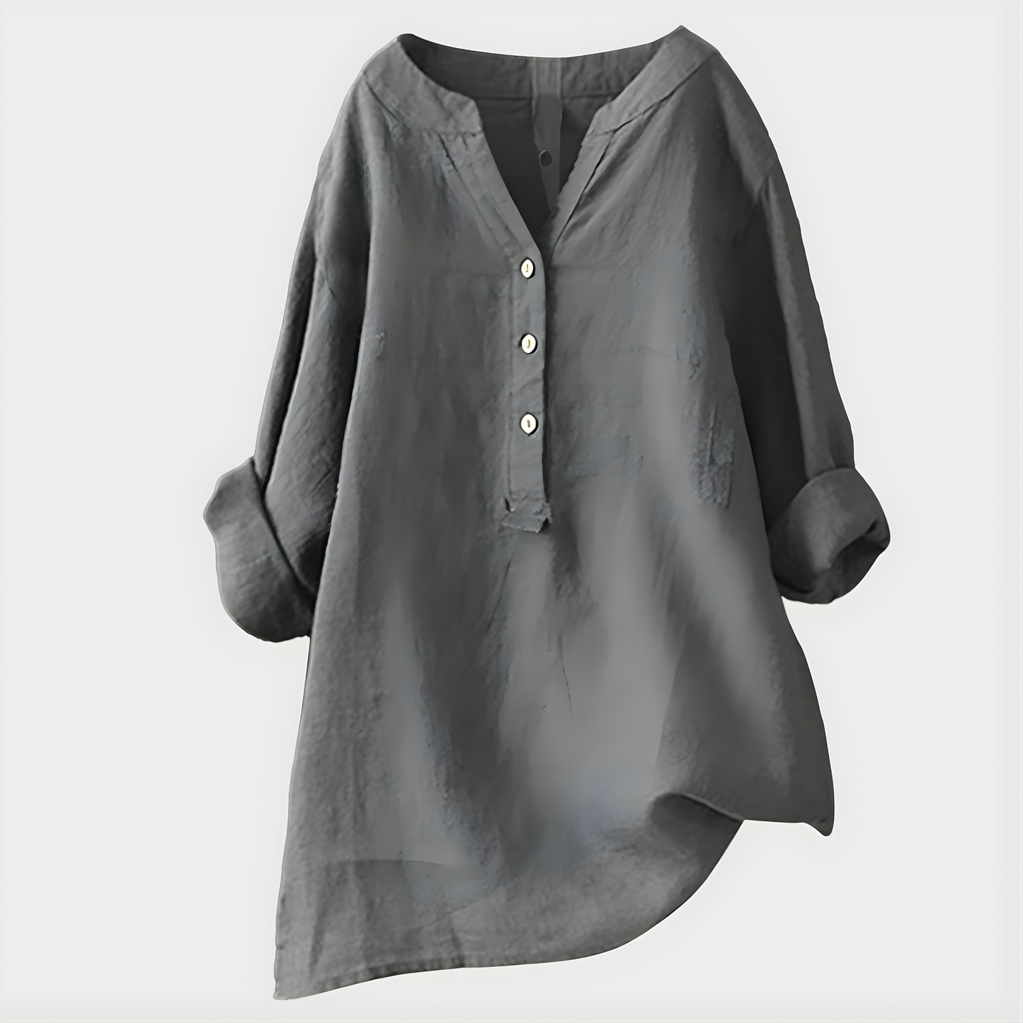 Elegant V-neck blouse with relaxed silhouette for women | Veronique