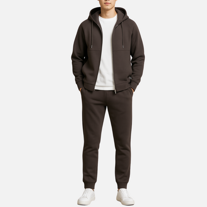 Luxury zip-up smart casual tracksuit set for men -3