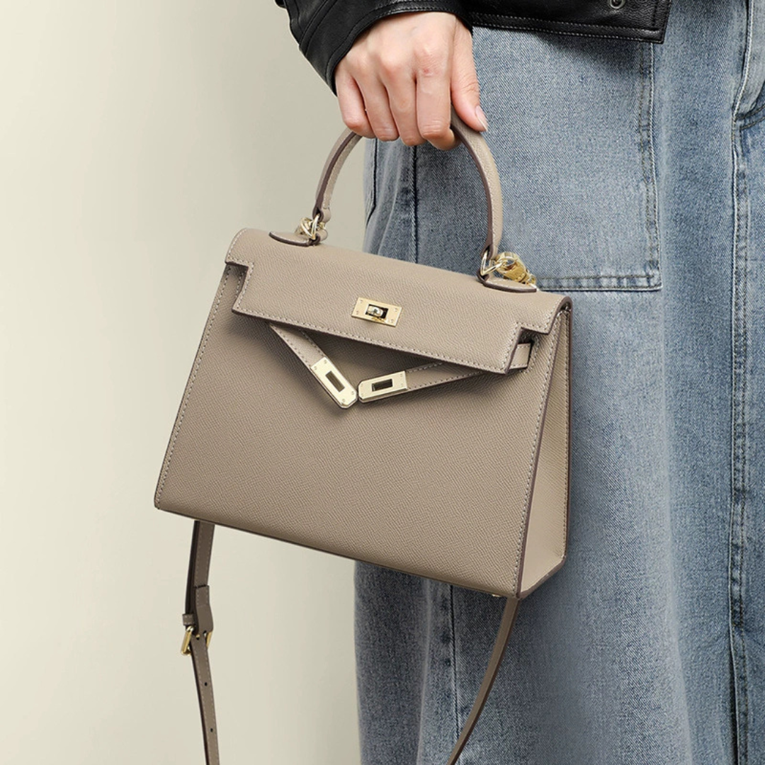 Elegant structured handbag for women | Silken Dawn -6