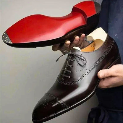 Classic leather brogue oxford dress shoes for men -1