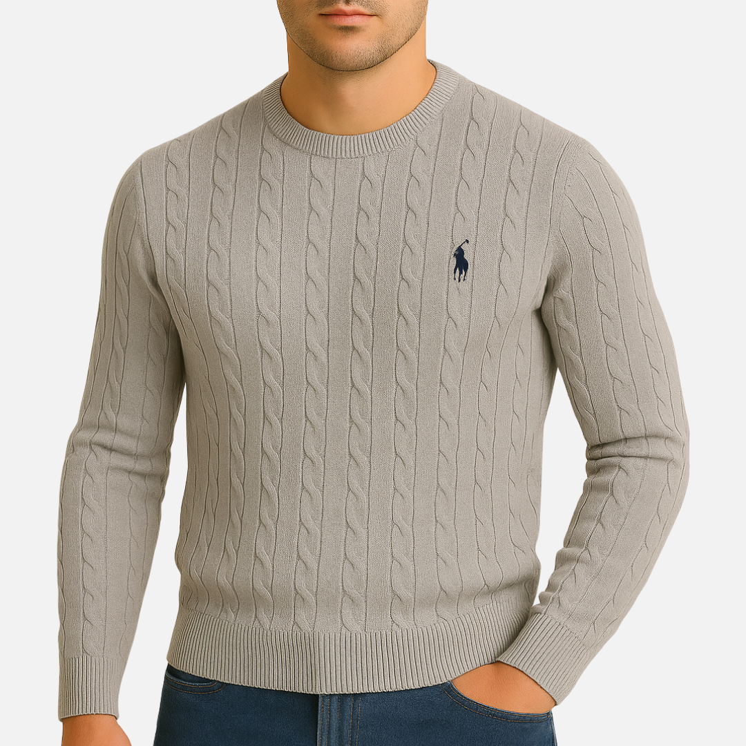 Classic cable-knit pullover everyday jumper for men -4