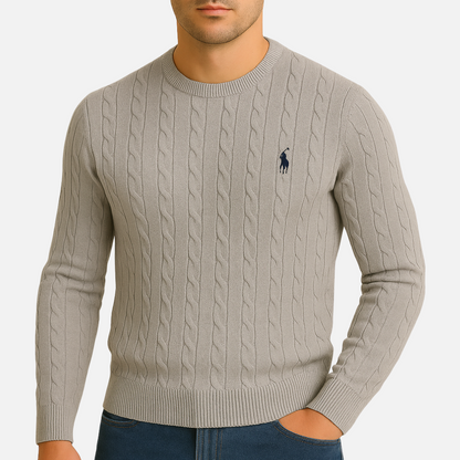 Classic cable-knit pullover everyday jumper for men -4