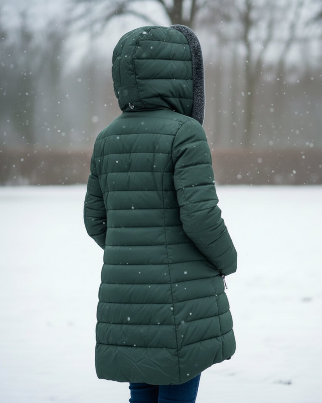 Warm hooded puffer winter coat for women | Olivia -5
