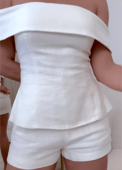 Cropped button two-piece suit for women | Marlowe -2