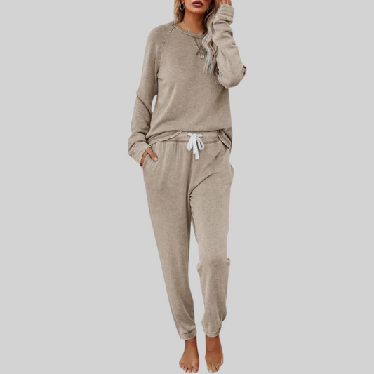 Casual long-sleeve sweatpants co-ord set for women | Jocelyn -1