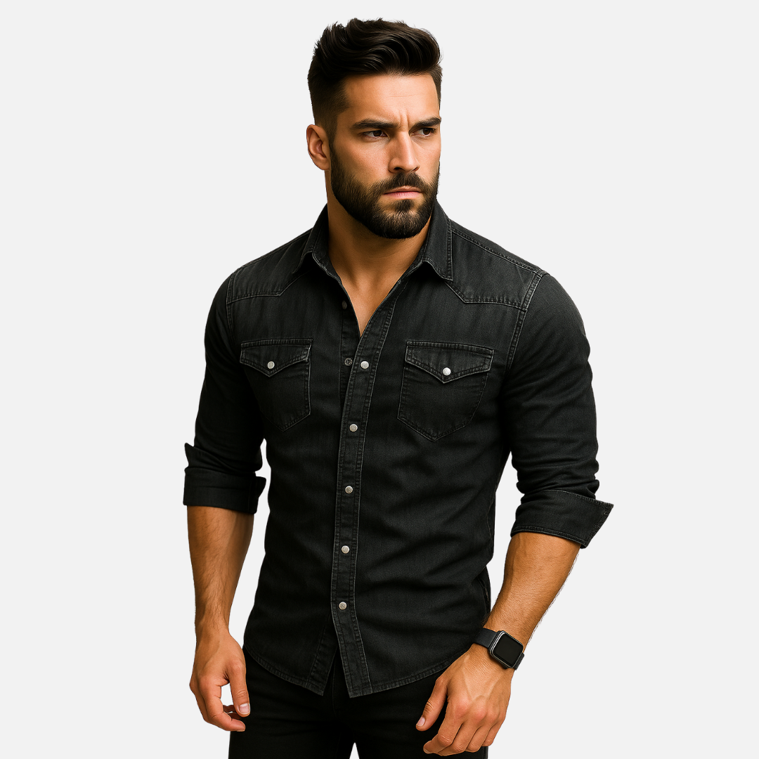 Classic casual denim everyday shirt for men -3