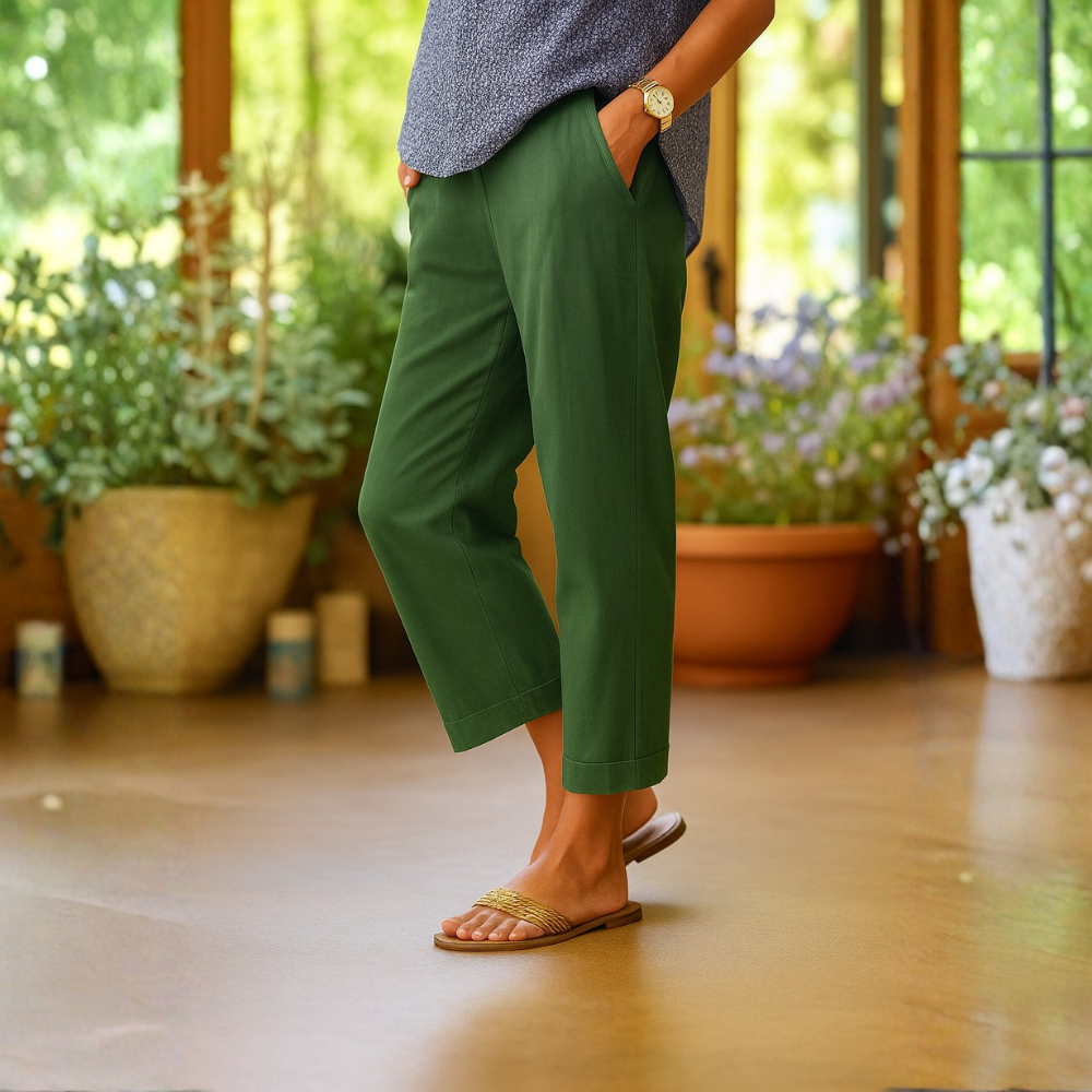 Elegant relaxed straight trousers for women -4
