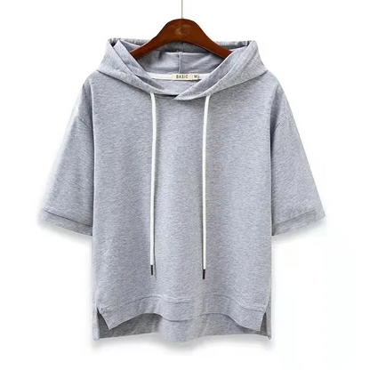Short-sleeve hoodie boxy fit for women | Arlo -4