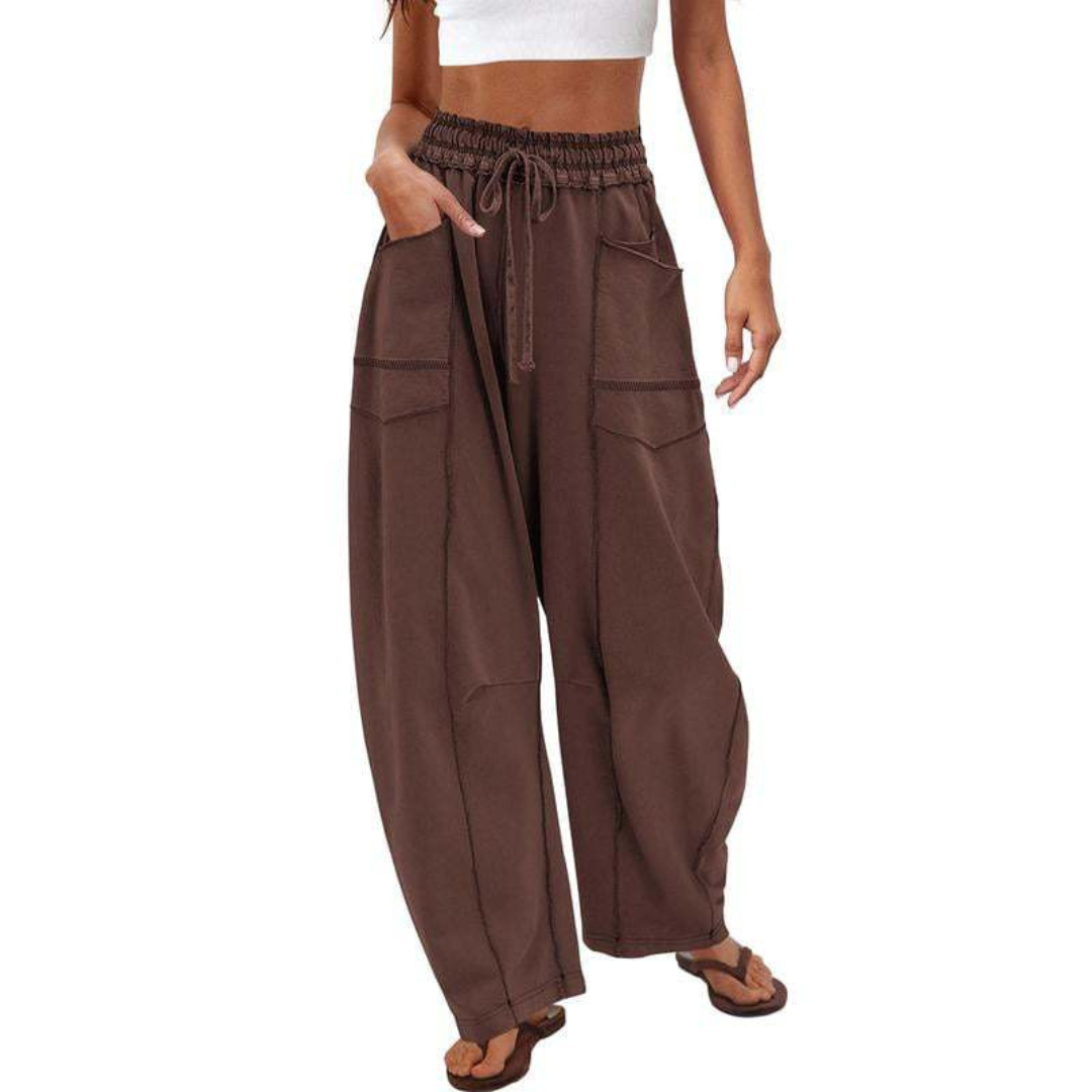 Comfy baggy-leg everyday lounge trousers for women | Avanita -3
