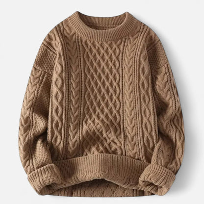 Classic cable-knit round-neck everyday jumper for women -3