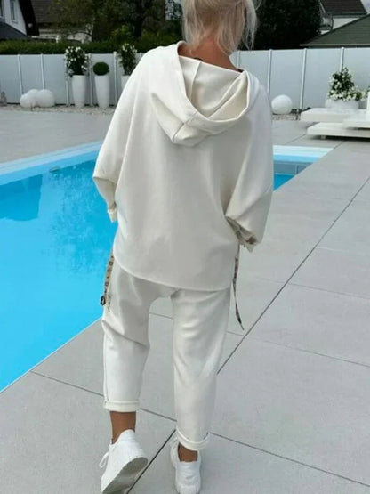 Cosy hooded sweatshirt everyday set for women | Hazel -3