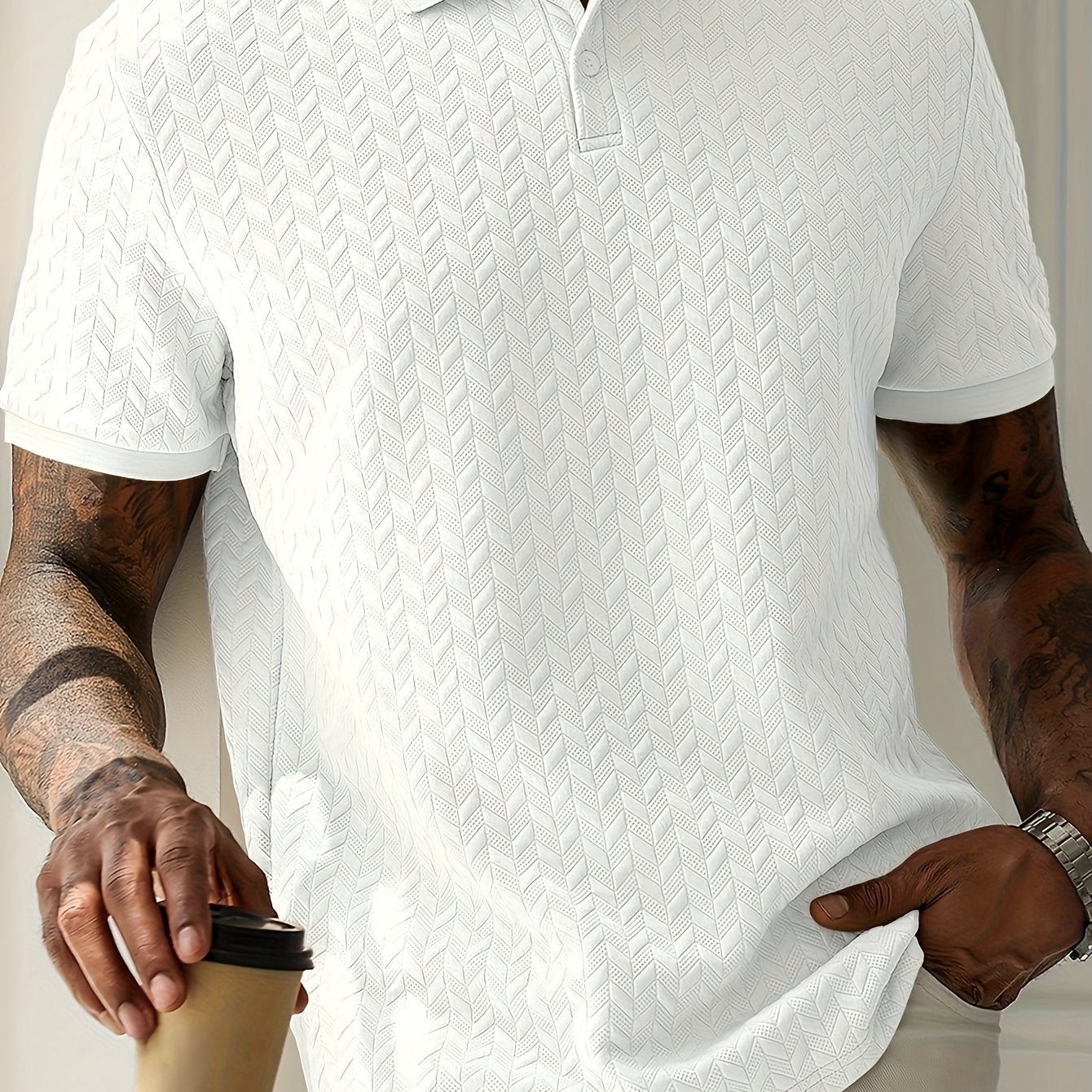 Classic textured everyday polo shirt for men | Ellison -15
