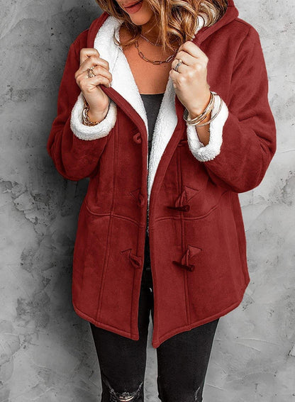 Coat elegant capuche style refined for women -7