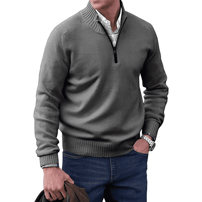 Aurelle Calvin quarter-zip jumper for men