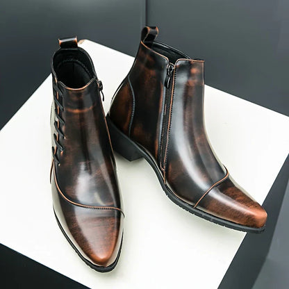 Classic leather everyday dress boots for men | Samuel Thatcher -7